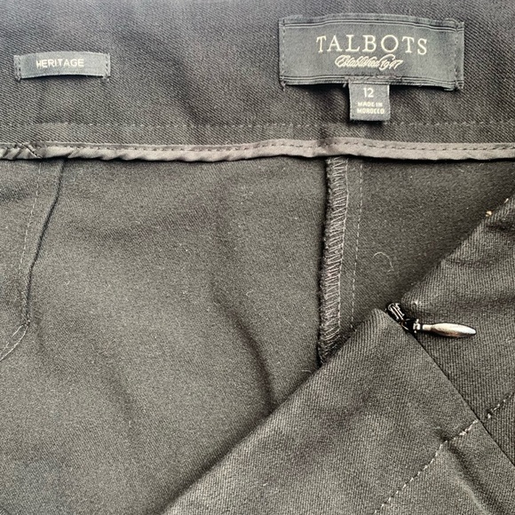 TALBOTS heritage black stretch relaxed fit pant, wide elastic waste, size 12 - Picture 4 of 5